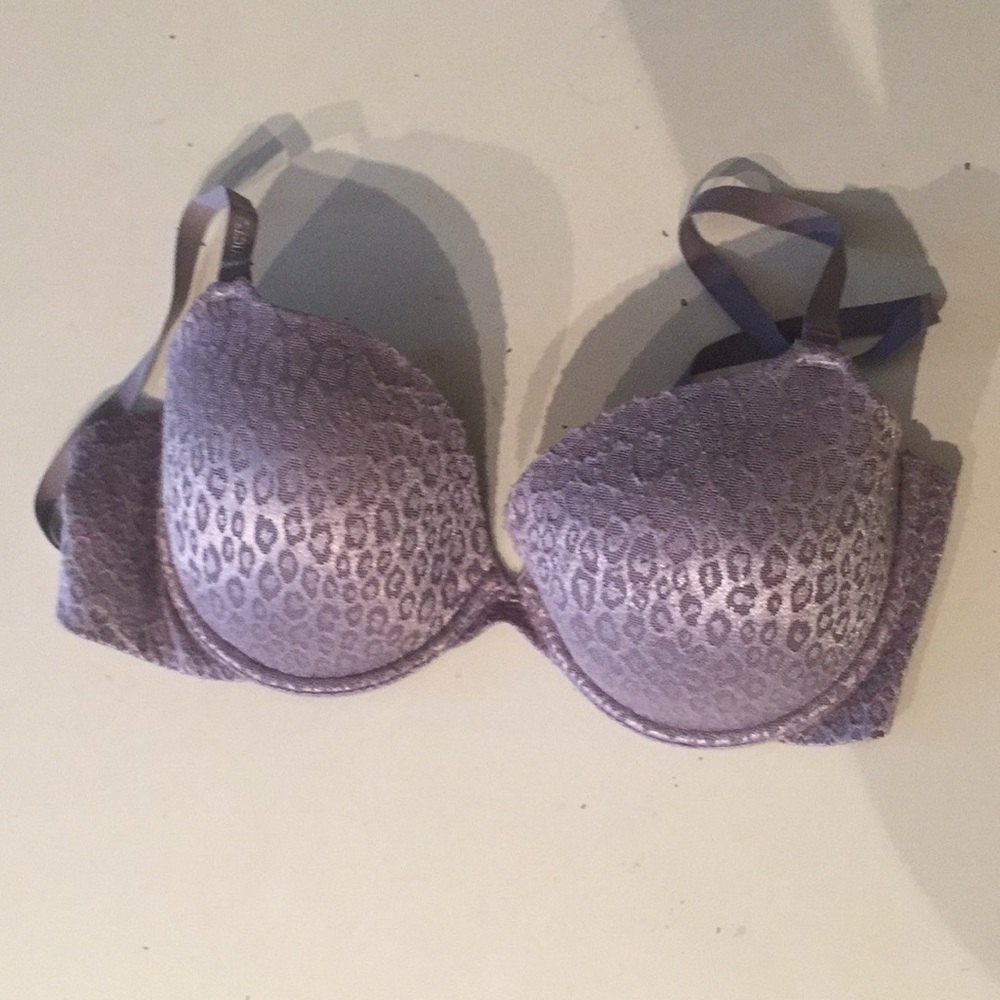 Victoria Secret Metallic Gray Leopard Print Bra